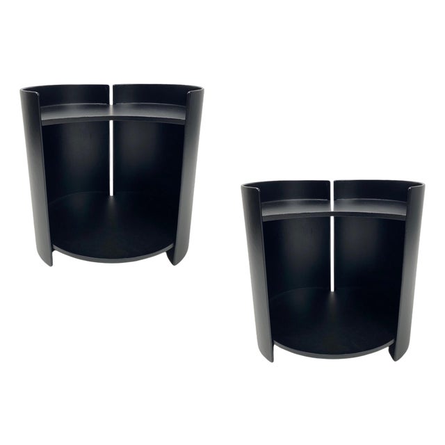 Black Gea Bedside Tables by Takahama for Gavina, 1961, Set of 2 For Sale