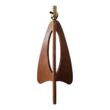 Mid-Century Modern Table Lamp, Solid Wood, 1950/1960's Sculptural Design. For Sale