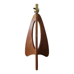 Mid-Century Modern Table Lamp, Solid Wood, 1950/1960's Sculptural Design.