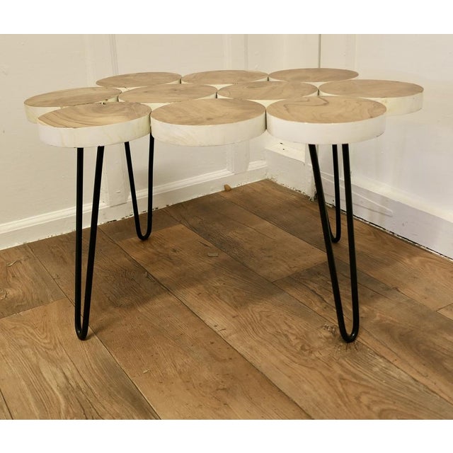 Mid-Century Folk Art Olive Wooden Table For Sale - Image 8 of 8