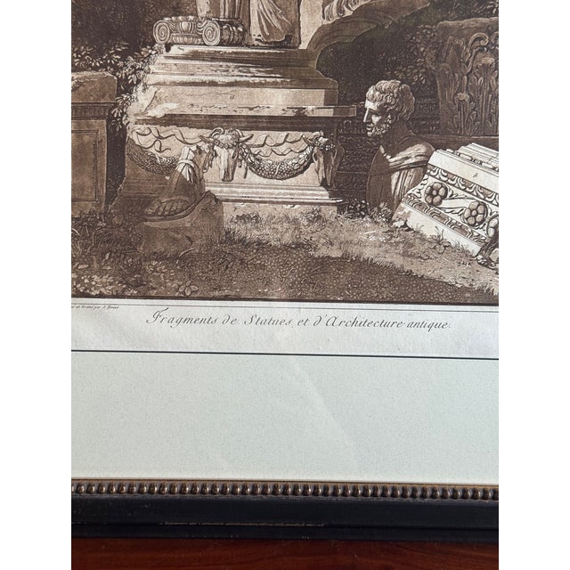 18th Century Antique French Neoclassical Engraving of Classical Architectural Fragment – After J.-P.-L. Houël, C. 1777–1800 For Sale - Image 5 of 9