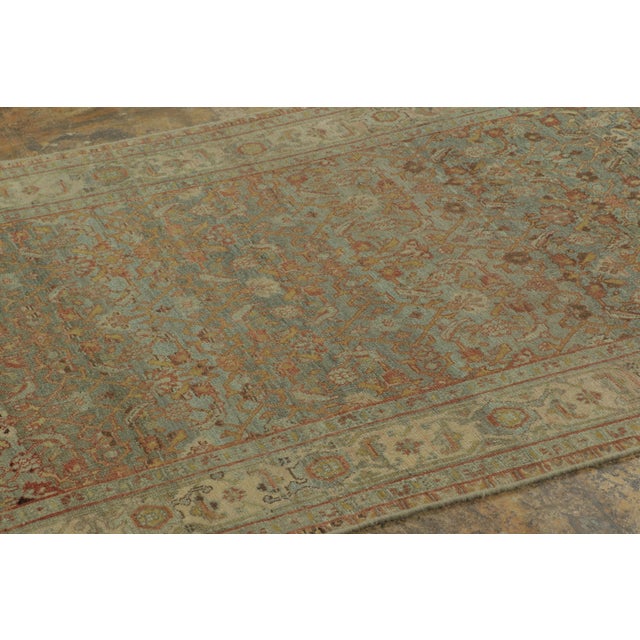 Rug & Kilim Antique Distressed Bidjar Runner With Floral Geometric Pattern - Rug & Kilim For Sale - Image 4 of 7
