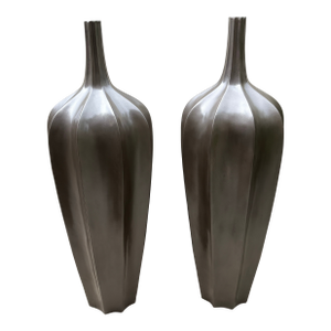 Vintage Bronzed Large Accolade Floor Vases