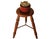 Wood Fruitwood Primitive Lace Makers Stool with Iron Stretchers & Turned Legs For Sale - Image 7 of 9