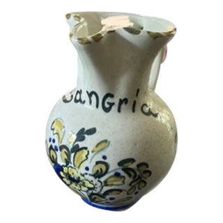 1920s Spanish Terracotta Sangria Pitcher – Vintage Vase For Sale