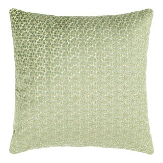 The House Of Scalamandré Petal Velvet Square Pillow In Meadow For Sale