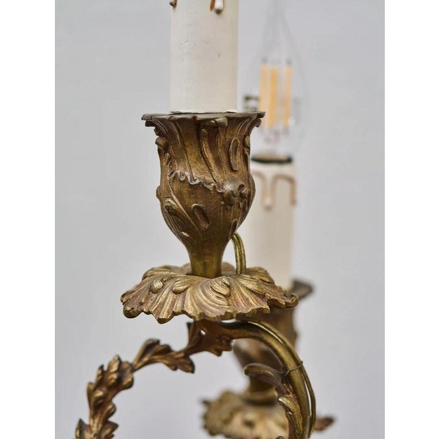 19th Century Bronze Candelabra Lamps, Set of 2 For Sale - Image 9 of 16