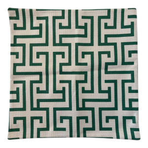 Custom Green and White Ming Trail Decorative Linen Throw Pillow Cover