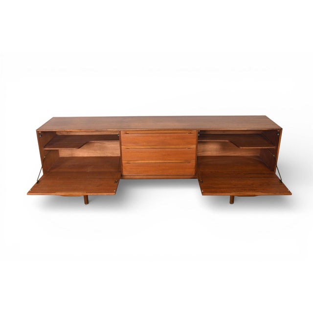 Mid 20th Century Mid 20th Century Large McIntosh Basketweave Credenza in Teak For Sale - Image 5 of 12