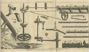 Chart of a Machine for Boring Pipes, 1760