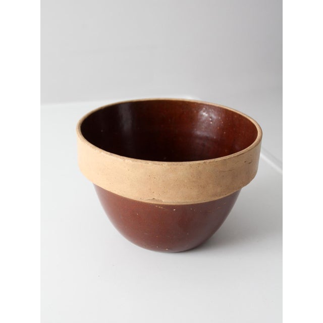 Early 20th Century Antique American Stoneware Mixing Bowl For Sale - Image 5 of 11