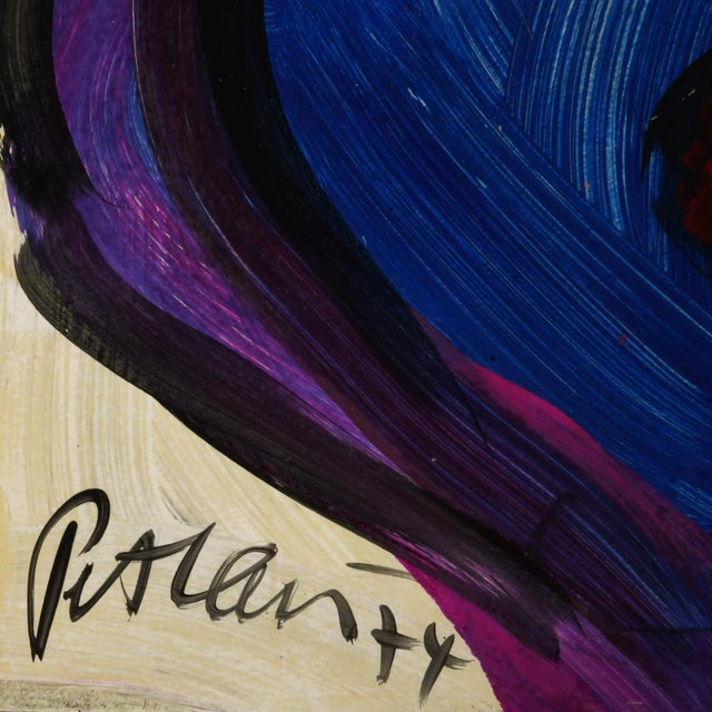 Peter Keil Signed Peter Keil "Face of Midnight 74" Oil on Masonite For Sale - Image 4 of 5