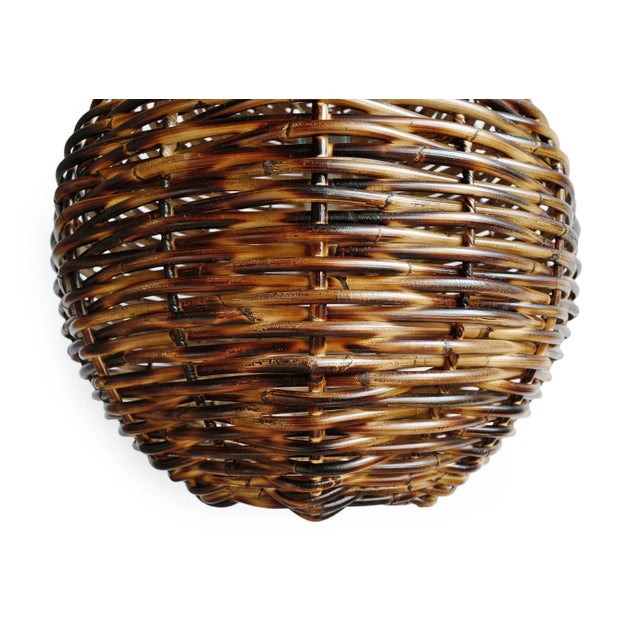 Burnt Bamboo Globe Pendant Light Large For Sale In Los Angeles - Image 6 of 10