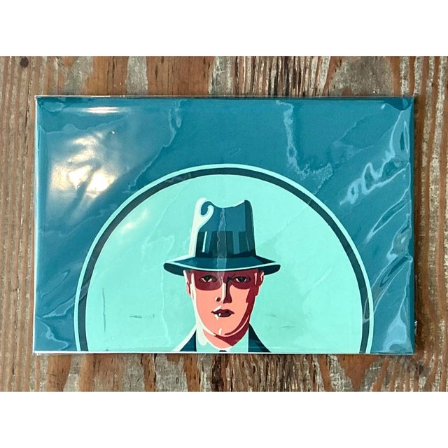 Vintage Figurative Painting of Man in Hat on Paper For Sale - Image 10 of 12