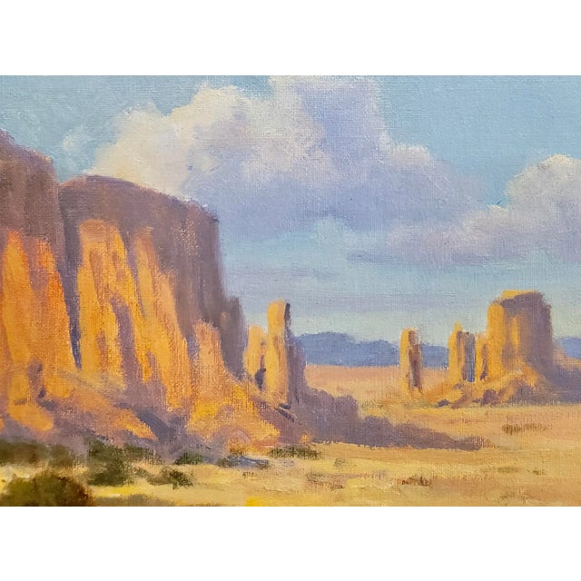 David Chapple -Monument Valley Landscape, Arizona-Impressionist Oil Painting For Sale - Image 4 of 9