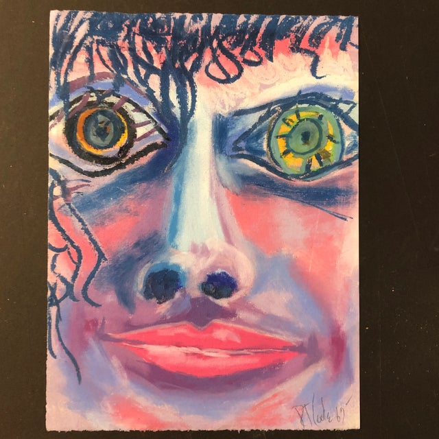 1960s Original 1960’s Robert Cooke Pastel Portrait Drawing For Sale - Image 5 of 5