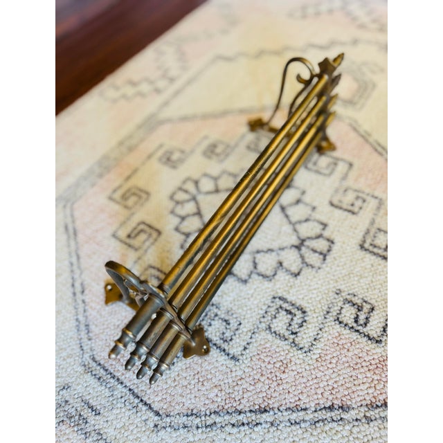 Solid piece! Vintage Brass Hat & Coat Train Rack This is in fantastic condition for it's age. No chips or cracks. It does...