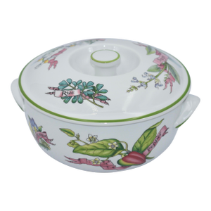 1970s Royal Worcester Fine Porcelain Country Kitchen Covered Casserole England
