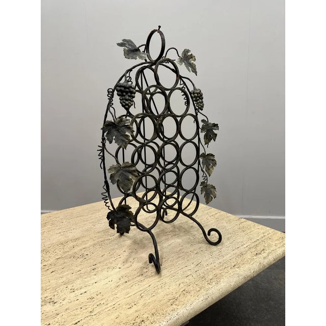 Vintage Wine Rack in Forged Iron, 1960s For Sale - Image 3 of 12