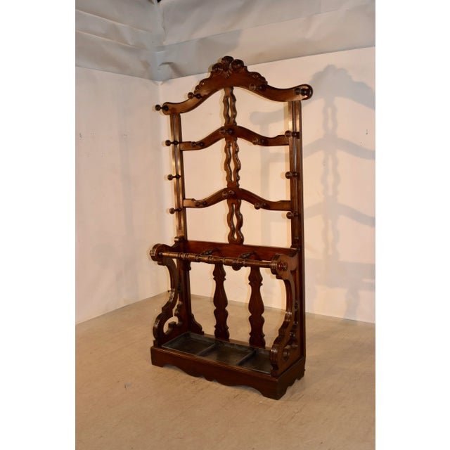 Victorian 19th C. English Mahogany Hall Stand For Sale - Image 3 of 11