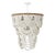 Cascading layers of soft-distressed white wooden beads in the Lorelei Chandelier provide a graceful display over a jute-...