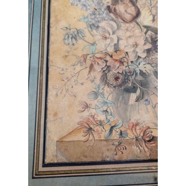 18th C. French or Dutch School Still Life Watercolor Painting of Floral Bouquet For Sale - Image 10 of 18