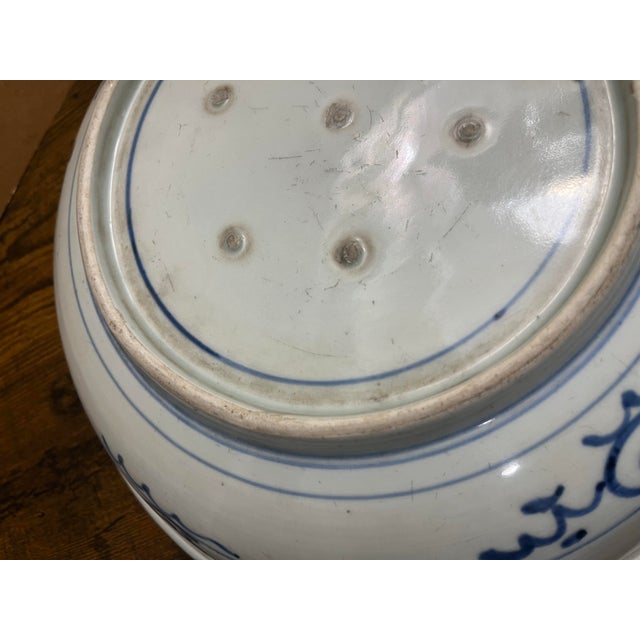 Late Edo Japanese Arita Blue & White Porcelain Charger, Hand-Painted Landscape, Circa 1820–1850 For Sale - Image 10 of 12