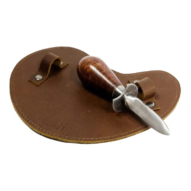 Oyster Knife With Leather Glove For Sale