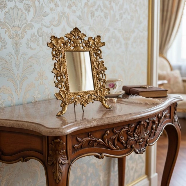 Antique Bradley & Hubbard Table Mirror-Art Nouveau Oak Leaf-Easel Frame-Vanity For Sale - Image 12 of 12