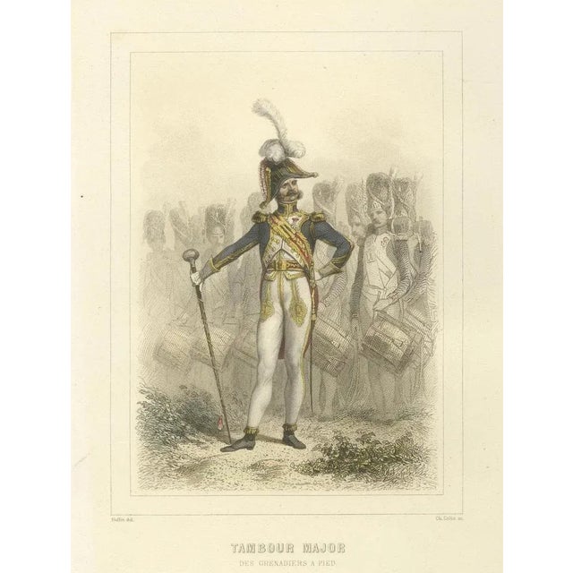 Mid 19th Century After Raffet, Napoleonic Military Musicians, Sapper, Horn Player, and Drum Major, 1859, Print For Sale - Image 5 of 10