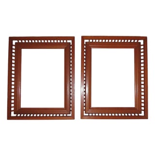 Pair of Arts & Crafts Style Wood Picture Frames Fits 16" X 12" Rabbet Opening For Sale