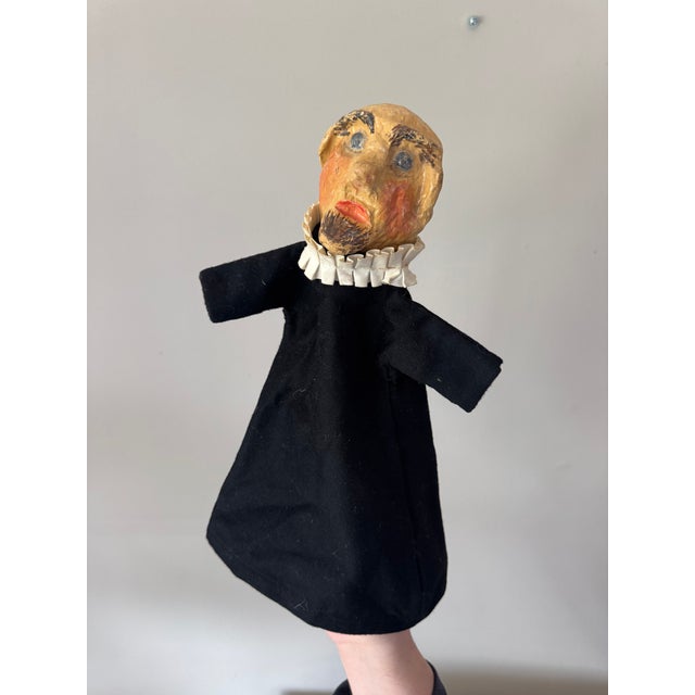 Folk Art Hand Puppet With Hand-Carved Paper Mâché Head For Sale In Baltimore - Image 6 of 6