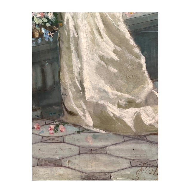 Salvatore Postiglione, Pastime of a Young Lady from a Good Family, Oil on Canvas, 19th Century, Framed For Sale - Image 5 of 17