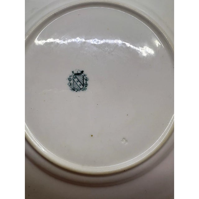 Antique Late 18th Century Sarreguemines Porcelain Lavender Floral Rope and Tassel Plates- a Set of 5 For Sale - Image 12 of 12