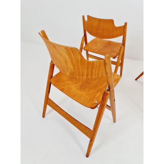 Austrian SE18 Folding Chairs by Egon Eiermann for Wilde & Spieth, 1950s Set of 4 For Sale - Image 16 of 18