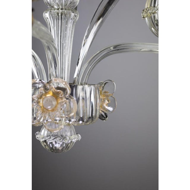 Gold Art Deco Murano Glass Chandelier from Barovier & Toso, 1940s For Sale - Image 8 of 14