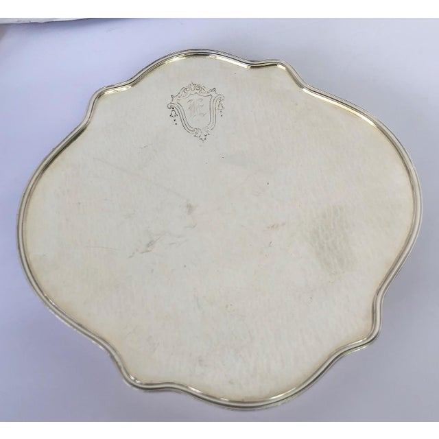 Quatrefoil Sheffield Silver Platter Cake Stand Pedestal Plate For Sale In Richmond - Image 6 of 7