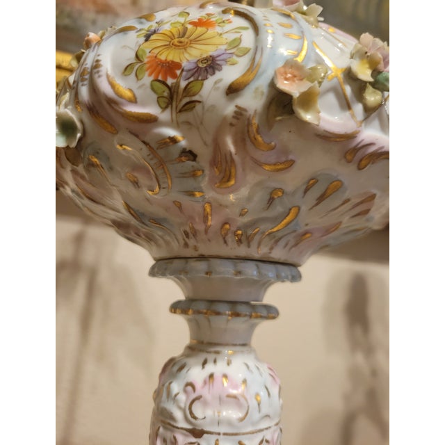 Pink Mid 20th Century Collectible Capodimonte Beautiful Lamp For Sale - Image 8 of 12