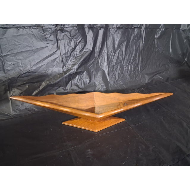 Mid Century Modern Sculpted Walnut Center Piece Bowl For Sale In Detroit - Image 6 of 10