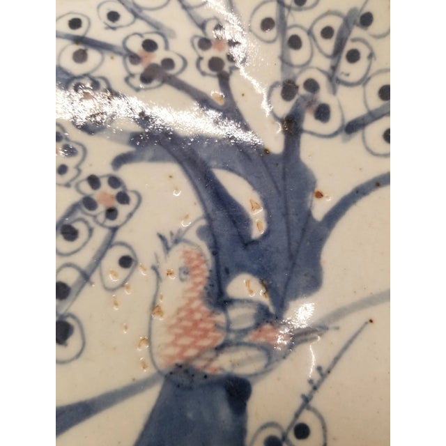 1960s Asian Art Plate/Cherry Blossom Tree and Birds For Sale - Image 4 of 5
