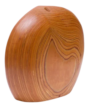 Large Modernist Organic-Form Hardwood Vase by Dick Shanley