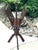 Antique Mahogany, Double-Sided, Rotating Magazine/Book/Sheet Music Carrier, With Intricately Carved Fretwork Panels, Turned Handle and a Tripod Column For Sale - Image 9 of 12