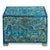 Handcrafted from reclaimed wood, this Rajasthani pitara box showcases layered blues and traditional hand-painted...