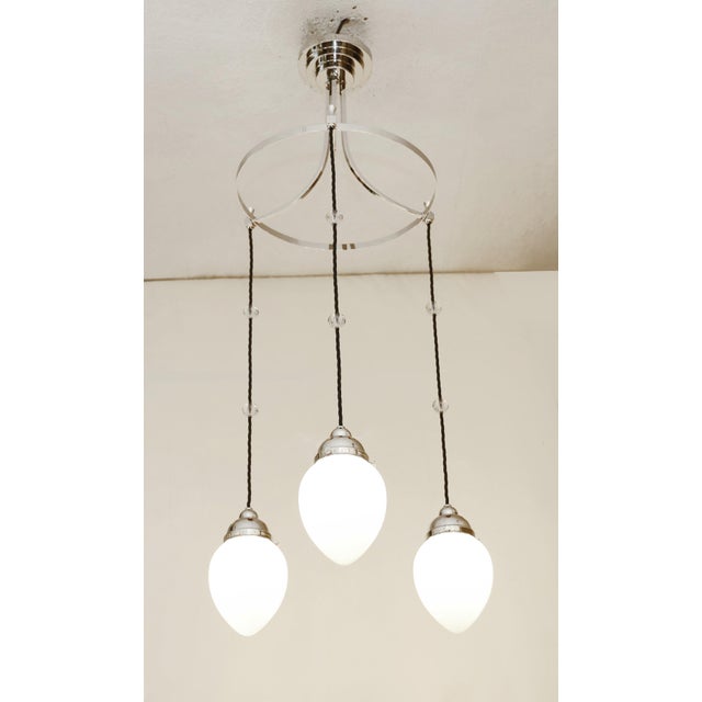 Art Nouveau Glasss Chandelier, 1890s For Sale - Image 3 of 9