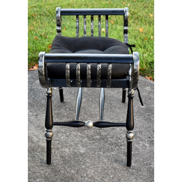 Curule Vanity Stool Bench Roman Slatted Saddle Seat Chair Hollywood Regency For Sale - Image 10 of 14