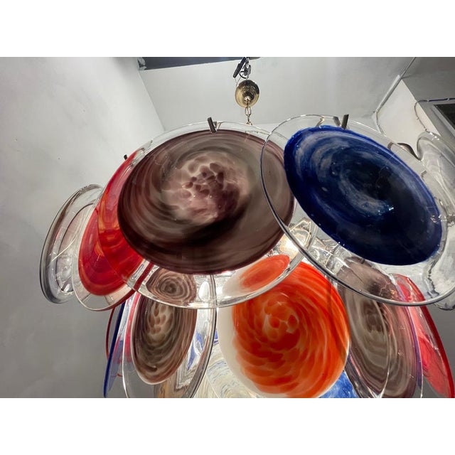 Large Space Age Murano Disc Chandelier, 1970s For Sale - Image 9 of 16