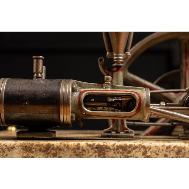 Gray Antique Miniature Horizontal Steam Engine For Sale - Image 8 of 9
