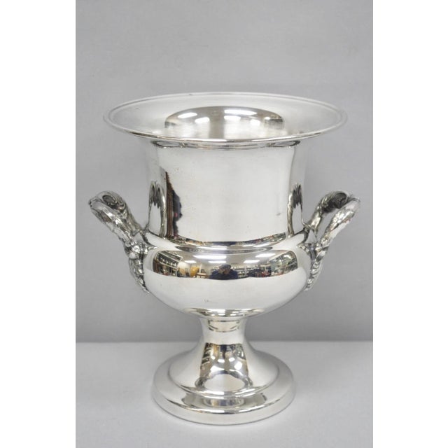 Vintage Regency Silver Plated Trophy Cup Urn Bar Champagne Chiller Ice Bucket For Sale - Image 11 of 11