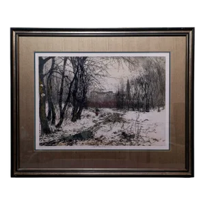 Luigi Kasimir (1881-1962) Estate Signed Color Etching "Klosterneuburg"