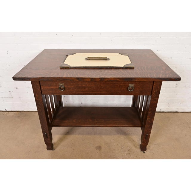 Roycroft Arts & Crafts Brass Finished Hammered Copper Pen Tray, 1920s For Sale - Image 10 of 12